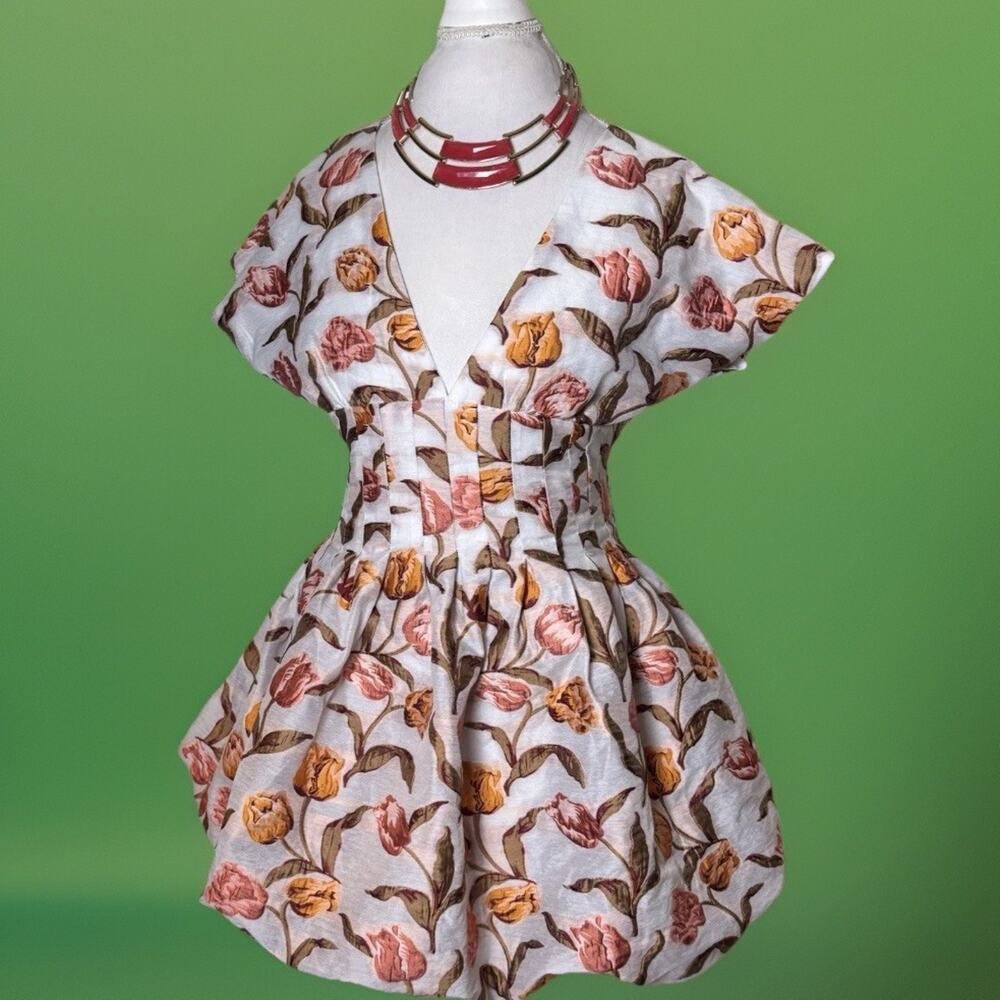 Storia Tulip Jacquard Mini Dress | Bubble Skirt | Avant Garde Garden Party | S